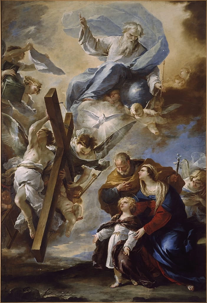 La Sacra Famiglia con i simboli della passione